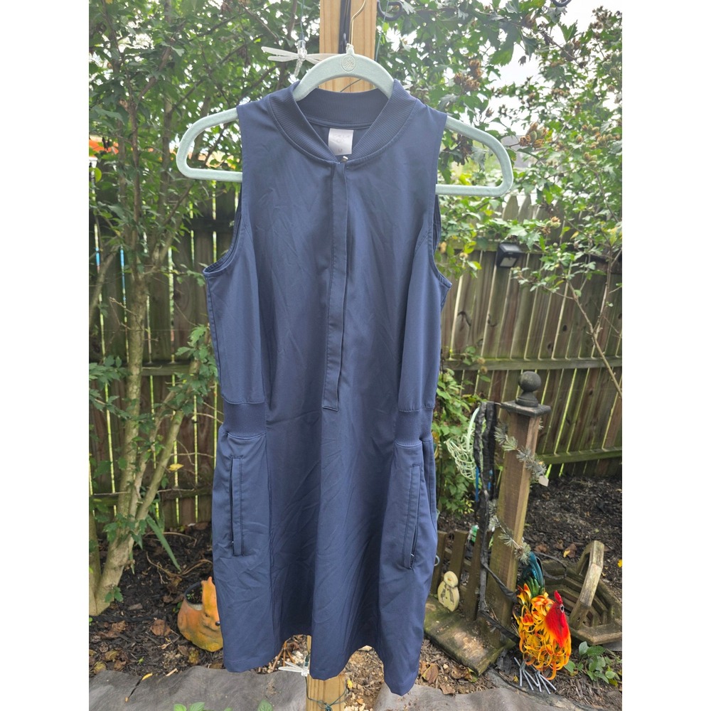 CALIA Navy Blue Sleeveless Quarter Zip Athletic Golf Tennis Dress Medium